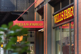 Exterior shot of a Wells Fargo